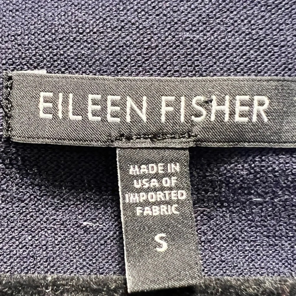 Eileen Fisher Navy Tunic Jacket‎ 3-Button 3/4 Sleeve Front Pockets Size S. - Picture 2 of 9